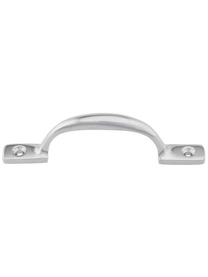 Emory Solid-Brass Cabinet Pull - 3 3/8 inch Center-to-Center in Polished Chrome.